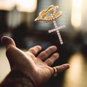 DIY <strong>Gold</strong> Plated Zircon <strong>Ankh</strong> Key Cross Pendant Tennis Chain <strong>Necklace</strong> - Product Image 6