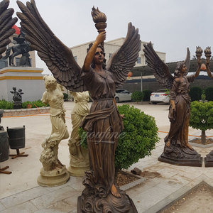 Statue d'ange en Bronze, grande taille, sculpture de jardin en plein air, fonte