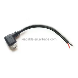 Left Angle Micro USB to Bare End Cable