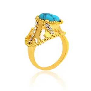 一个单一的石戒指设计，新设计女士金戒指，18k黄金戒指宝石