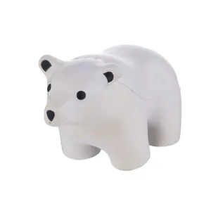 pu foam Polar bear shape squeeze toy anti stress polar bear