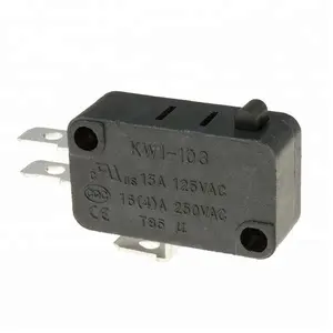 Microinterruptor KW1-103 SPDT, pulsador, 10A, 125VAC