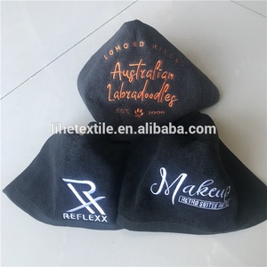 Toalla <span class=keywords><strong>de</strong></span> cara <span class=keywords><strong>de</strong></span> <span class=keywords><strong>mano</strong></span> <span class=keywords><strong>de</strong></span> algodón 100% negro personalizado <span class=keywords><strong>de</strong></span> MOQ bajo con logotipo bordado - Product Image 3