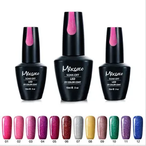 Esmalte de Uñas Profesional Transpirable Mixcoco, Esmalte de Gel UV, Esmalte de Uñas de Gel UV para <span class=keywords><strong>Manicura</strong></span>, 12 15 ml, Sin Hema - Product Image 1