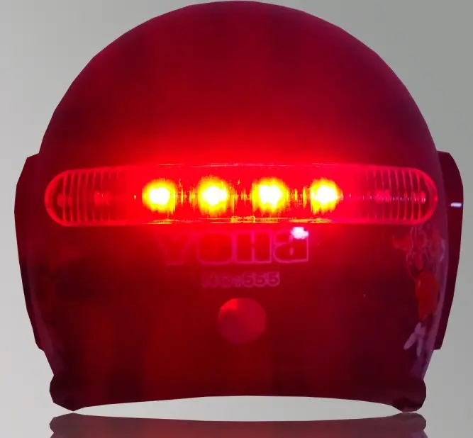 8 LED اللاسلكية خوذة دراجة نارية الفرامل إيقاف بدوره اشارات المؤشر كهرمان أحمر 12V