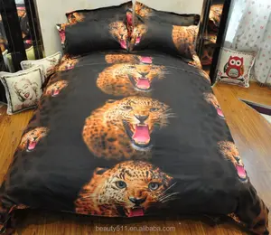 2021 hot sale 3d leopard king/queen/twin size 4pcs bedding set of duvet cover bed sheet pillow cases bed linen set BS122