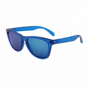 Cool Blue transparent frame interchangeable arms temples mirror UV400 lens sunglasses for men