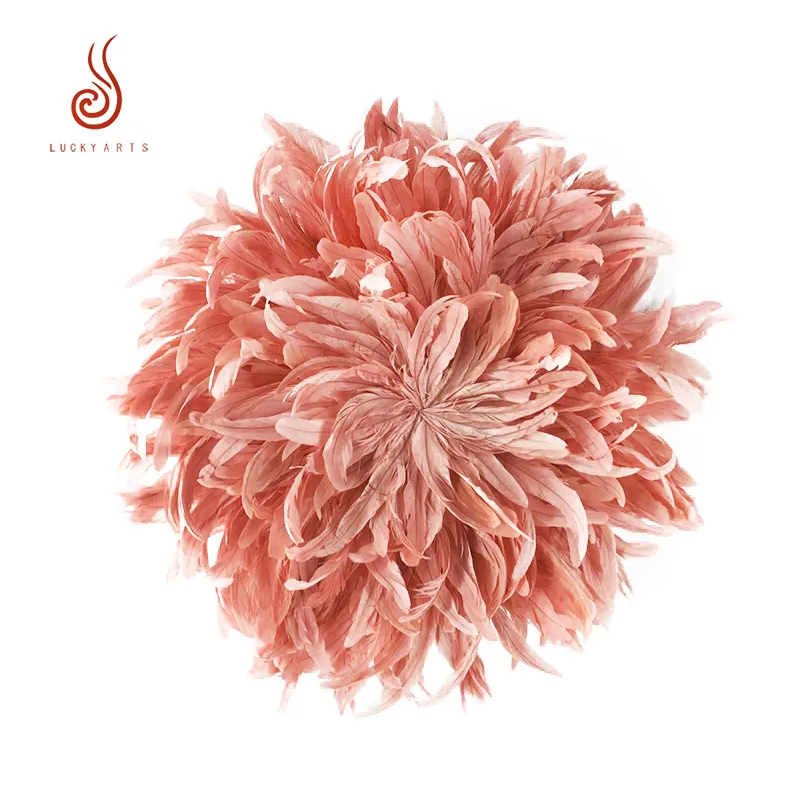 Hot selling pink rooster feather placemats for wall home party decoration
