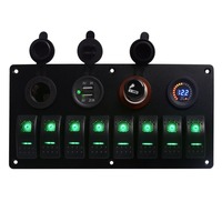 12V panneau de commutation 8 boutons voiture lumière bascule USB chargeurs adaptateur secteur caravane accessoires pour bateau Van camion remorque Marine