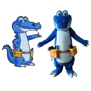 Crocodilo dos desenhos animados adulto mascot costume com ferramentas