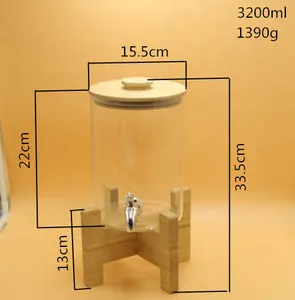 タップ付き高ホウケイ酸ガラスメイソンジャーガラス水飲料ディスペンサー