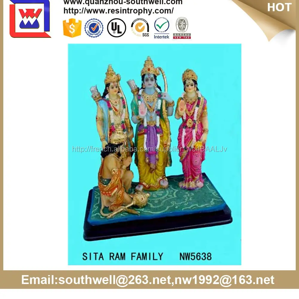 Hot vente personnalisé polyresin gros polyrésine figurine, 3d dieu hindou idoles