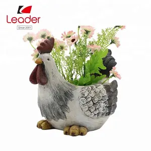 2018 de alta-qualidade resina estatueta galo plantador de vaso de flores para o jardim dos animais decoração