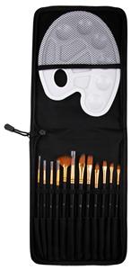 Xin bowen 12 pezzi in Nylon per capelli in alluminio pennello professionale per pittura ad acquerello <span class=keywords><strong>Set</strong></span> di pennelli con Palette borsa in tela - Product Image 3