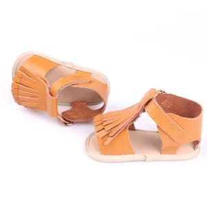 Fancy Handgemaakte Hot Selling Schoenen Barefoot Zomer Echt Leer Baby Sandalen