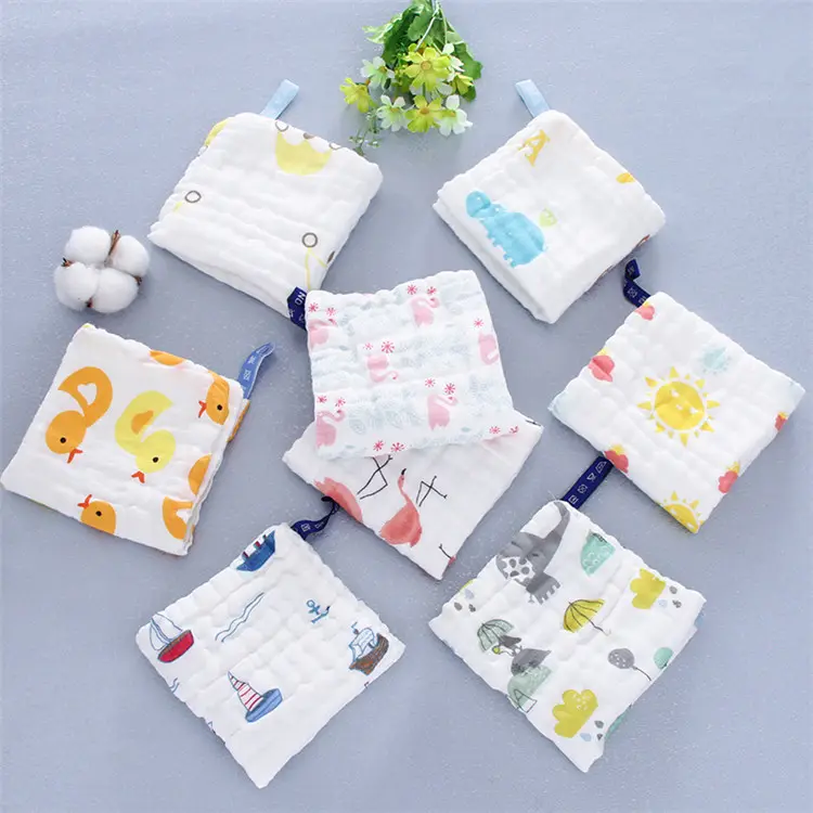 2018 Promotion Organic Cotton Bibs Muslin Baby Burp Cloths Baby Bibs