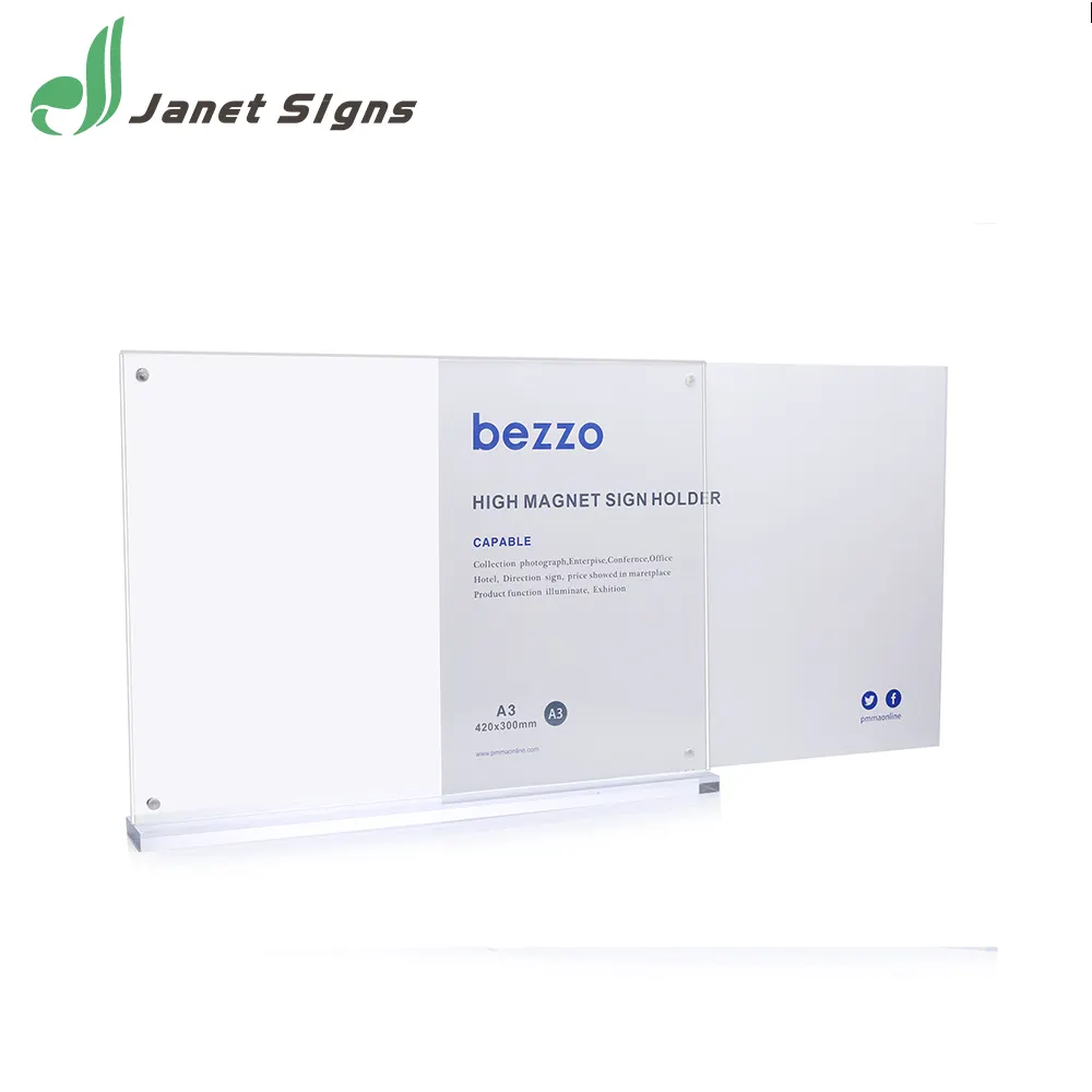 Double-Foot customized acrylic A3 paper holder A3 paper holder menu for Home, Office, Store, Restaurant