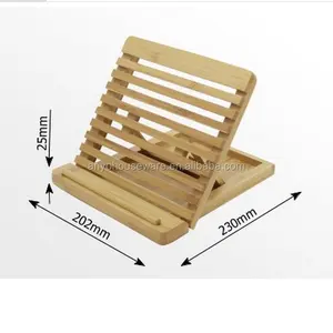環境にやさしい竹テーブルイーゼル & ブックスタンド調節可能な図書ホルダー折りたたみ