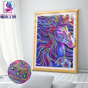 COOLEVE Dipinto Diamantato 3D Fatto a Mano, Lussuoso Artigianato Artistico per Decorazione Casa, Raffigura un Cavallo Dipinto a Mano, Regalo per <span class=keywords><strong>Amanti</strong></span> degli Animali - Product Image 2