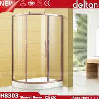 Rose Gold Frame Duschkabine mit Dusch türrahmen teilen und Acryl-Dusch wanne