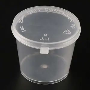 saus container scharnier Suppliers-1 oz 25 ml saus cup container met scharnierend deksel