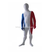 Унисекс костюм zentai из спандекса с французским флагом