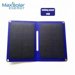 14W mini Portable foldable Solar Panel for summer camping with USB outputs for phone