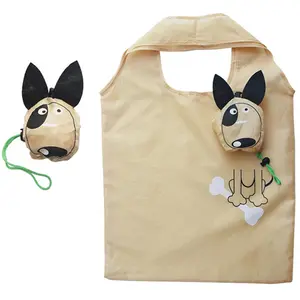 Custom Eco Promotionele Hond Vorm Nylon Boodschappentassen Herbruikbare Opvouwbare Polyester Boodschappentas