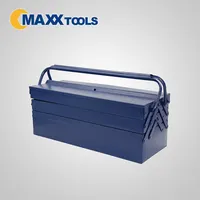 पोर्टेबल डबल उद्घाटन lids के साथ ब्रैकट धातु उपकरण बॉक्स