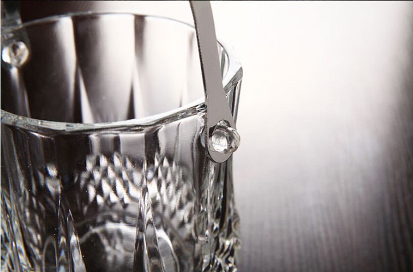 Haonai glassware bucket, glass ice bucket