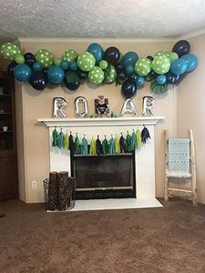 Dinosauro Decorazioni Del Partito Palloncini Ghirlanda Kit con ROAR Stagnola Palloncino e Poco Dino Buon <span class=keywords><strong>Compleanno</strong></span> Banner - Product Image 3