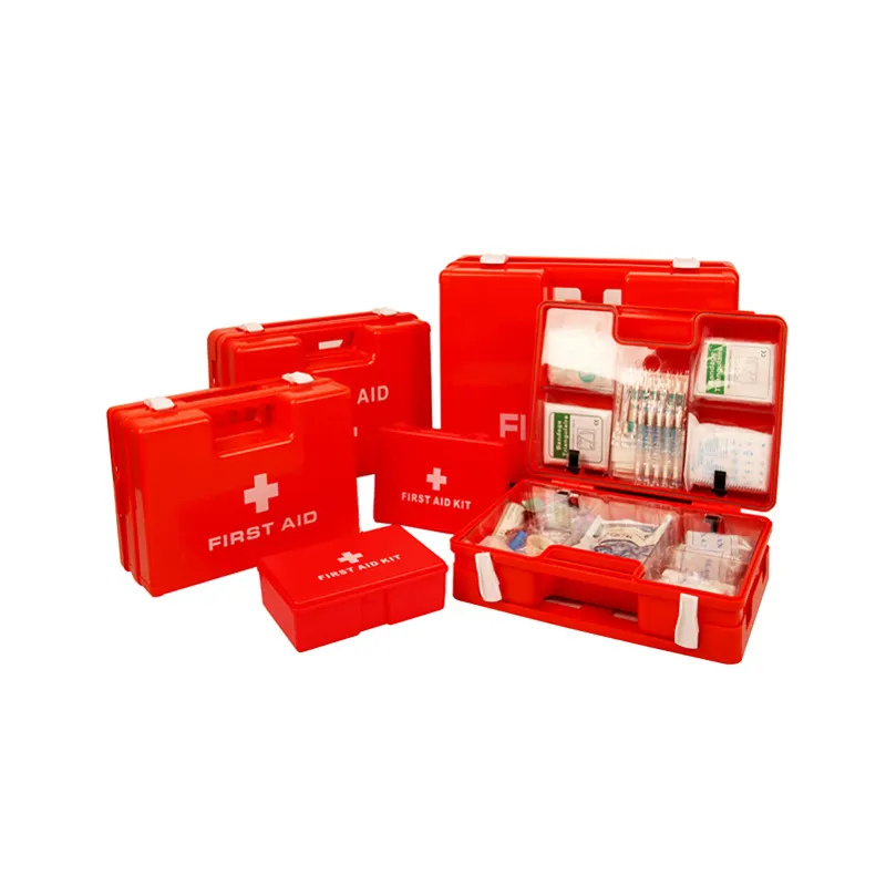 ISO approved 120 pieces wall mount first aid kit tool box, plastic medical kit empty/with first aid supplies