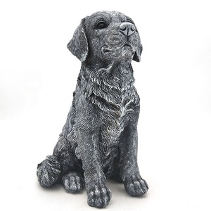 Design moderne décoration de jardin résine extérieure <span class=keywords><strong>labrador</strong></span> noir statue figurines de chien en <span class=keywords><strong>gros</strong></span> - Product Image 1
