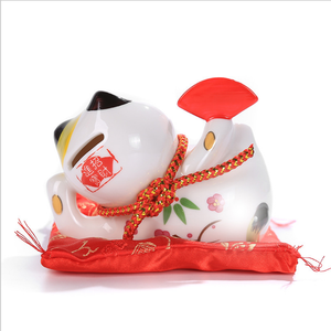 Tirelire en céramique de style japonais, chat porte-bonheur Maneki Neko, peinture mignonne - Product Image 4