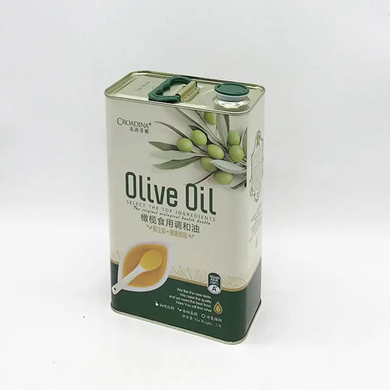 Lata metálica personalizada de metal para azeite de oliva, lata para óleo de cozinha