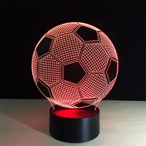 גביע העולם מותאם אישית מתנה כדורגל 3D שולחן מנורת LED לילה אור אקריליק אור עם 7 צבע שינוי לבית בית אבזרים