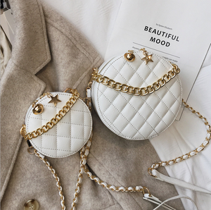 PU <strong>Leather</strong> Round <strong>Shoulder</strong> <strong>Bag</strong> <strong>Women</strong> Lady Handbags Newest Fashion Tote <strong>Bag</strong> with Chain - Product Image 4