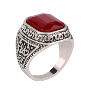 Wholesale Vintage Antique Silver <strong>Wedding</strong> <strong>Rings</strong> for Engagement Gifts <strong>Cheap</strong> Alloy Resin Stone Couple <strong>Rings</strong> - Product Image 2