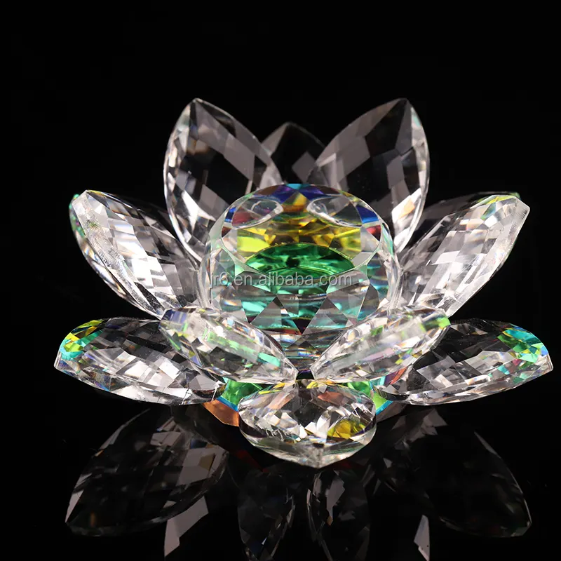 Lotus Kristall Glas Dekoration Briefbeschwerer Ornament Feng Shui Blumendekor Sammlung Schmuck