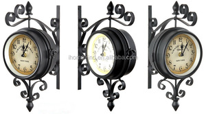 Classics Garden Metal Đồng Hồ Chống Nước Ngoài Trời Lớn Đồng Hồ Hai Mặt Trạm Đồng Hồ Sáng Tạo Cổ Điển Trang Trí Đồng Hồ Treo Tường - Product Image 6