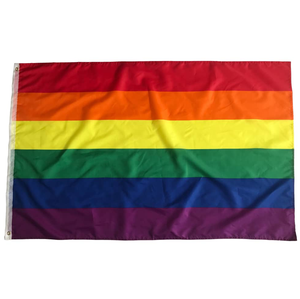 Bandera del Orgullo Gay Personalizada con Logotipo, 100% Poliéster, Económica, con Dos Ojales - Product Image 1