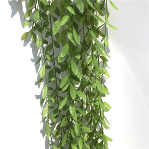 Vigne verte artificielle suspendue en macramé, bonsaï mural, avec pot, <span class=keywords><strong>d</strong></span>écoration <span class=keywords><strong>de</strong></span> fête, à la maison, bureau, 25 cm - Product Image 5