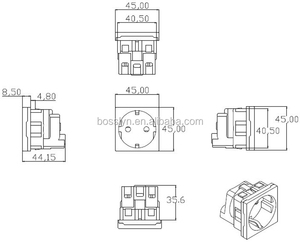 45 45มิลลิเมตรเยอรมนี Schuko ซ็อกเก็ตไฟฟ้า - Product Image 3
