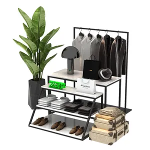 Vier schritte bekleidungsgeschäft display rack gusseisen wohnzimmer tuch kleidungsstück display rack