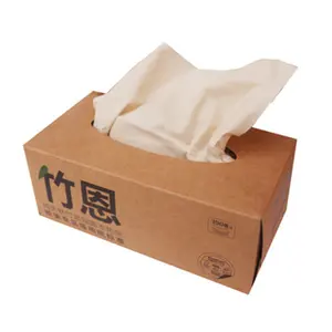 Papel de seda 100% Pulpa de bambú virgen, caja saludable para servilletas faciales, venta al por mayor de fábrica