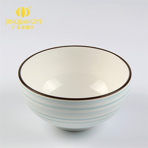 Bộ Đồ Ăn 4 Món Bằng Gốm Sứ, Bộ Đồ Ăn Nhà Hàng Nhật Bản Sọc Tròn - Product Image 5