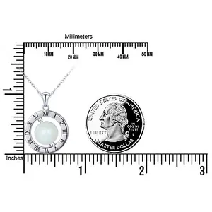 Ожерелье из серебра 925 пробы с подвеской земли и компасом и часами