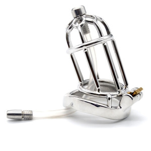 FRRK 80mm घुमावदार अंगूठी मुर्गा पिंजरे शुद्धता डिवाइस के साथ कैथेटर शुद्धता पिंजरे एसएम सेक्स उत्पादों के लिए धातु लिंग पिंजरे पुरुष - Product Image 1