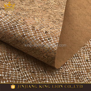 Patrón de la serpiente de cuero natural <span class=keywords><strong>material</strong></span> de la tela de corcho para la tapa - Product Image 3