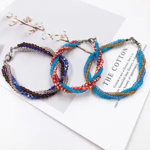 Kid's Jewelry Assorted Color Bracelet With Fashion Crystal Faceted Glass Beads In Bulk For Jewelry Making